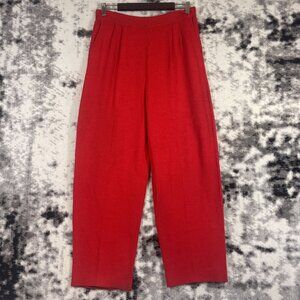 St‎ John Separates Santana Knit Pants Womens Size 14 Red Straight Elastic Waist